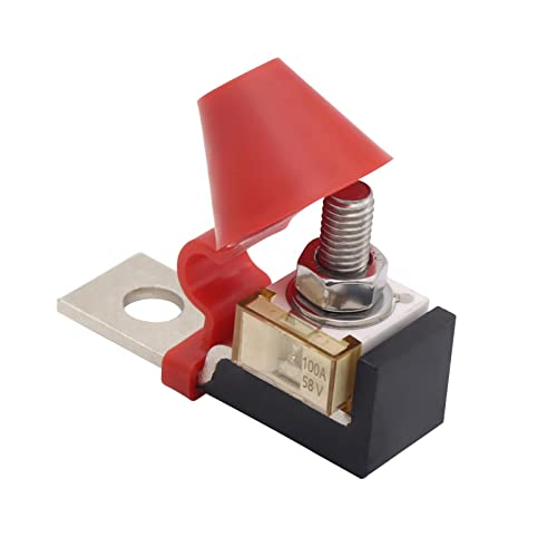 KOZEEY Mrbf Klemmen-Sicherungsblock- Staubdichter Einzelbolzen 5/16 Zoll (M8) mit Sicherung Kompakte Marine-Sicherung 58 V, 100A von KOZEEY