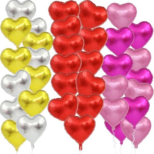KOZOY Rot Herzballons, 18-Zoll-Heliumballons, Herzballons Aus Folie, Geeignet Für Hochzeiten, Partys, GeburtstagsdekoRationen Und Andere Veranstaltungen, Um Die Atmosphäre Zu Verschönern. KOZOY Rot Herzballons, 18-Zoll-Heliumballons, Herzballons Aus Folie, Geeignet Für Hochzeiten, Partys, GeburtstagsdekoRationen Und Andere Veranstaltungen, Um Die Atmosphäre Zu Verschönern. von KOZOY