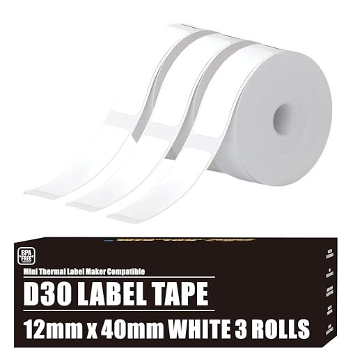 D30 Etikettenetiketten Phomemo D30 Etikettenband für Etiketten Phomemo D30 Print Master D30 Nachfüllung Printmaster D30 Mini Etikettendrucker 12 x 40 mm weißes Etikettenband 3/8 D30 Etikettenetiketten Phomemo D30 Etikettenband für Etiketten Phomemo D30 Print Master D30 Nachfüllung Printmaster D30 Mini Etikettendrucker 12 x 40 mm weißes Etikettenband 3/8 von KOl.KIM