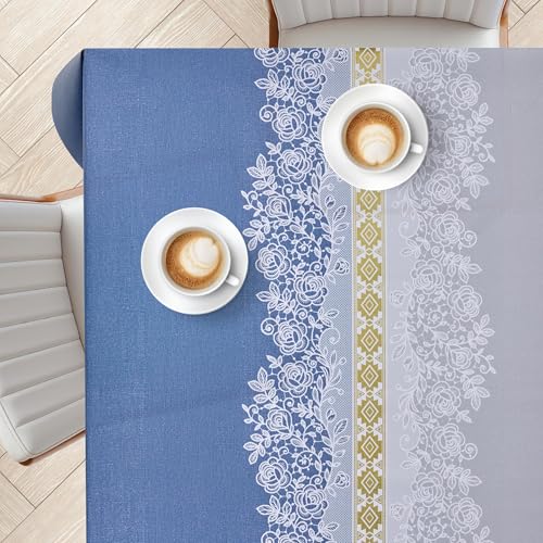 KP HOME Tischdecke Abwaschbar, Quadratisch PVC Tischdecke Abwischbare 140x140cm Wasserfest, Wachstuch für Innen, Außenbereich, Wachstuchtischdecke Wischfest mit Muster Royale Spitzen Harmonie KP HOME Tischdecke Abwaschbar, Quadratisch PVC Tischdecke Abwischbare 140x140cm Wasserfest, Wachstuch für Innen, Außenbereich, Wachstuchtischdecke Wischfest mit Muster Royale Spitzen Harmonie von KP HOME