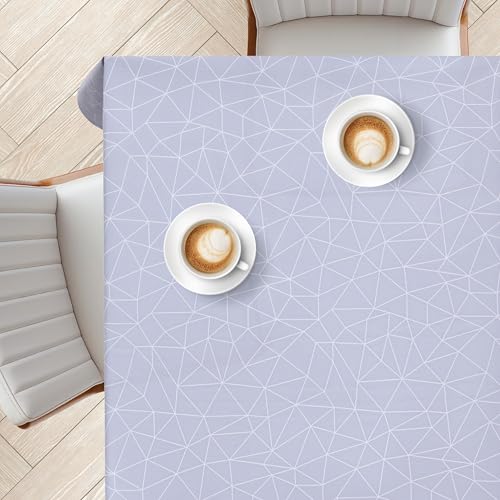 KP HOME Graue PVC Tischdecke Abwischbar Mit Symmetrischen Linienmustern, Rechteckige Wachstuchtischdecke 200x140cm, Wasserdichte & Abwischbare Kunststoff-Tischdecke, Klassischen Formen Vinyl-Wachstuch KP HOME Graue PVC Tischdecke Abwischbar Mit Symmetrischen Linienmustern, Rechteckige Wachstuchtischdecke 200x140cm, Wasserdichte & Abwischbare Kunststoff-Tischdecke, Klassischen Formen Vinyl-Wachstuch von KP HOME