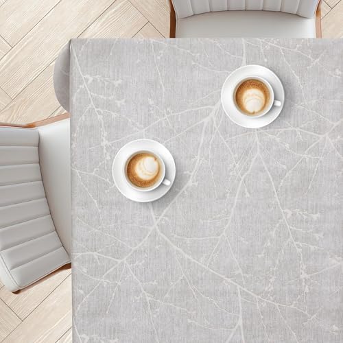 KP HOME Graue PVC Tischdecke Abwischbar Mit Sanftem Zweigmuster – Rechteckige Wachstischdecke 200x140 cm – wasserdichte Und Abwischbare Kunststoff-Tischdecke – Elegantes Schlichtes Vinyl Wachstuch KP HOME Graue PVC Tischdecke Abwischbar Mit Sanftem Zweigmuster – Rechteckige Wachstischdecke 200x140 cm – wasserdichte Und Abwischbare Kunststoff-Tischdecke – Elegantes Schlichtes Vinyl Wachstuch von KP HOME