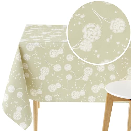 KP HOME Abwischbar Kunststoff Rechteckig Pusteblume Wachstuchtischdecke 250 x 140 cm, Wasserdichtes Wachstuch, Pflegeleichte Vinyl PVC Tischdecke, Löwenzahn Muster in Salbeigrün KP HOME Abwischbar Kunststoff Rechteckig Pusteblume Wachstuchtischdecke 250 x 140 cm, Wasserdichtes Wachstuch, Pflegeleichte Vinyl PVC Tischdecke, Löwenzahn Muster in Salbeigrün von KP HOME
