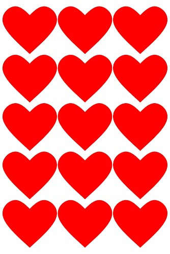Rote Herz-Aufkleber, ideal für Valentinstag, Hochzeiten, Mutterkarten, 64 x 56 mm, 20 Stück von KPCM Display ltd