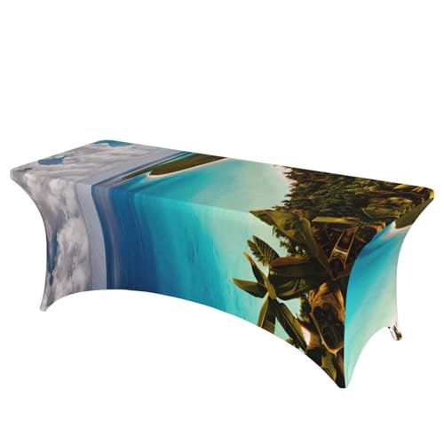 KPXXAQT Island of Cuba Tischdecke, rechteckig, elastisch, abwischbar, mit Fußbezügen von KPXXAQT