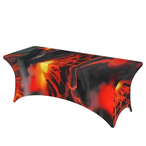 KPXXAQT Kilauea Tischdecke, Motiv: Vulkane, rechteckig, elastisch, abwischbar, mit Fußbezügen von KPXXAQT