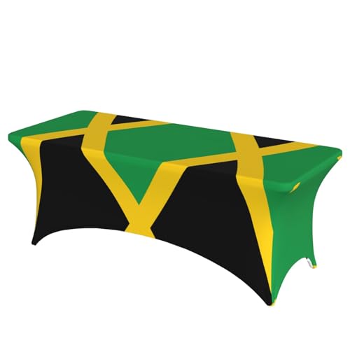 KPXXAQT Tischdecke, Motiv: Flagge von Jamaika, rechteckig, elastisch, abwischbar, mit Fußbezügen von KPXXAQT