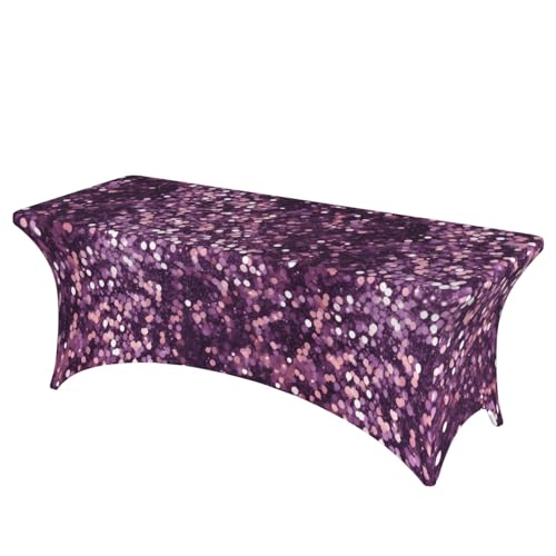 KPXXAQT Tischdecke mit Glitzermuster, Heimdekoration, rechteckig, elastisch, abwischbar, mit Fußbezügen von KPXXAQT