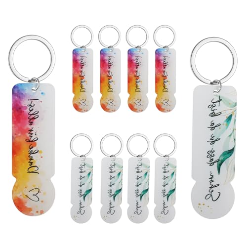KQDRAVINE 10 Stück Acryl Einkaufswagenchip Schlüsselanhänger Abziehbar Einkaufschip, einkaufswagenchip Erzieherin, Schlüsselanhänger zum Zerlegen von Einkaufswagen für Abschluss Hochzeit Geburtstag von KQDRAVINE