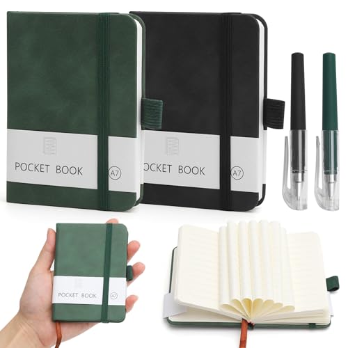 KQDRAVINE 2 Stück Notizbuch Klein, Notizbücher, Hardcover A7 Notizblock Klein mit 200 Seiten, kleines Notizbuch, notizblock klein mit Elastischem Verschlussban mit Stift KQDRAVINE 2 Stück Notizbuch Klein, Notizbücher, Hardcover A7 Notizblock Klein mit 200 Seiten, kleines Notizbuch, notizblock klein mit Elastischem Verschlussban mit Stift von KQDRAVINE