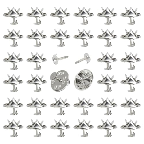 KQDRAVINE 60 Pairs Schmetterlingsverschluss Pin Rückseiten, Silber Anstecknadeln Pins Anstecker, Metall Pin Verschluss Locking Pin Backsfür DIY Kleidung Abzeichen Brosche (11 mm) von KQDRAVINE
