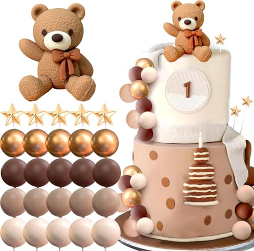 KQDRAVINE 27 Stück Teddybär Tortendeko Kugeln Pink Geburtstagskappe Set, Kuchendeko 1. Geburtstag, Tortendeko Taufe Junge Nicht essbare Kuchendekorationen für Hochzeiten, Party KQDRAVINE 27 Stück Teddybär Tortendeko Kugeln Pink Geburtstagskappe Set, Kuchendeko 1. Geburtstag, Tortendeko Taufe Junge Nicht essbare Kuchendekorationen für Hochzeiten, Party von KQDRAVINE