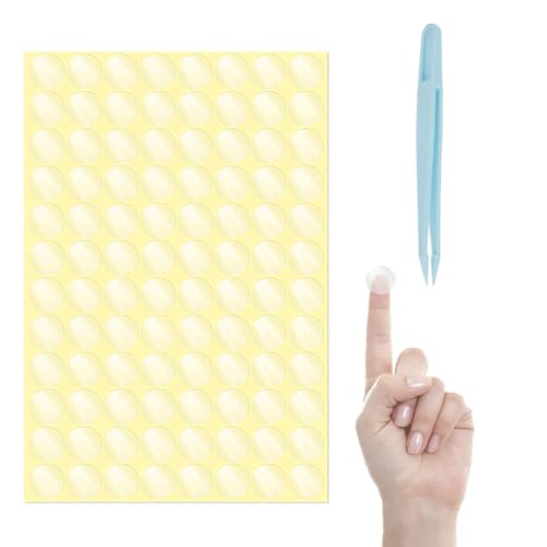 KQDRVINE 1440 Stück Klebepunkte Transparent 16mm mit Pinzette, Aufkleber Durchsichtig Klebeetiketten Runde Punktaufkleber für Verpackungen, Umschläge und Schachteln von KQDRAVINE