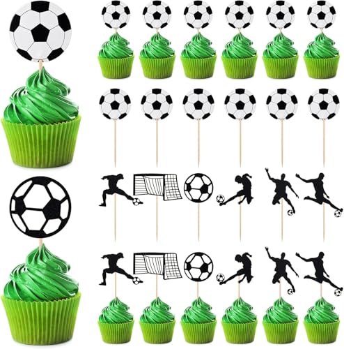 Kuchen Deko Fußball, 48 Stück Tortendeko Fussball Fußball Cupcake Topper Fussball Party Tortenaufleger Fussball Exquisit Fußball Deko Geburtstag, Junge Fussball Muffin Deko für Geburtstagsfeie Kuchen Deko Fußball, 48 Stück Tortendeko Fussball Fußball Cupcake Topper Fussball Party Tortenaufleger Fussball Exquisit Fußball Deko Geburtstag, Junge Fussball Muffin Deko für Geburtstagsfeie von KQDRAVINE