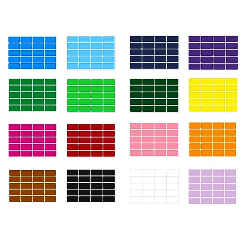 KQNM 960pcs 40 mm x 19mm Rechteckige Sticker，Viereckige Aufkleber，Rechteckige Aufkleber, Selbstklebende Etiketten, Aufkleber, Bunte Selbstklebende Etikettenaufkleber(16 Farben, 48 Fotos) von KQNM