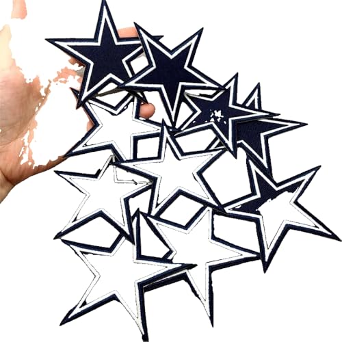 10er Set Marine Sterne Aufbügler Flicken Abzeichen Applikation von KREATIONS