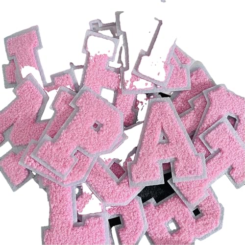 2er Set Chenille Buchstaben Patches zum Aufbügeln, 7cm Filz, DIY Kleidung & Accessoires von KREATIONS
