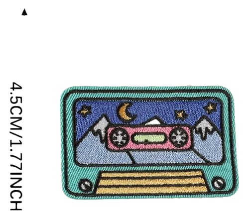 Audio Tape Applikation Aufnäher für Kleidung Rucksack Deko Audio Tape Applikation Aufnäher für Kleidung Rucksack Deko von KREATIONS