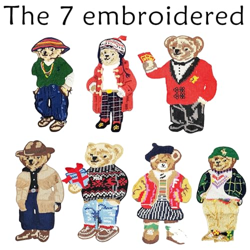 Aufnäher Bär Kollektion 4er Set für Kleidung & Taschen von KREATIONS