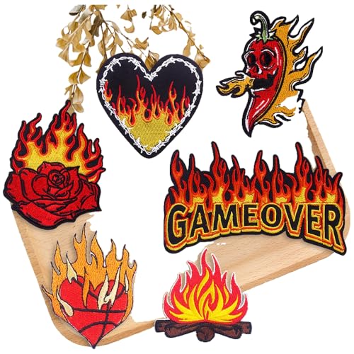 Aufnäher Punk Chili Flamme Herz mit Schmelzkleber Aufnäher Punk Chili Flamme Herz mit Schmelzkleber von KREATIONS