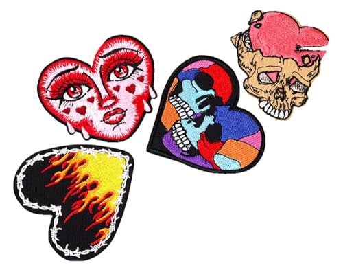 Bestickter Aufbügler Herz Cartoon Punk Bestickter Aufbügler Herz Cartoon Punk von KREATIONS
