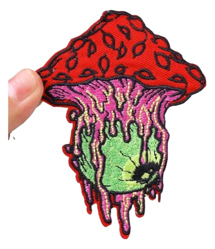 Bestickter Punk Aufbügelflicken Flammen Totenkopf für Kleidung Jacken DIY von KREATIONS