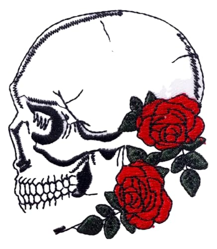 Bestickter Punk Aufbügelflicken Flammen Totenkopf für Kleidung Jacken DIY Bestickter Punk Aufbügelflicken Flammen Totenkopf für Kleidung Jacken DIY von KREATIONS