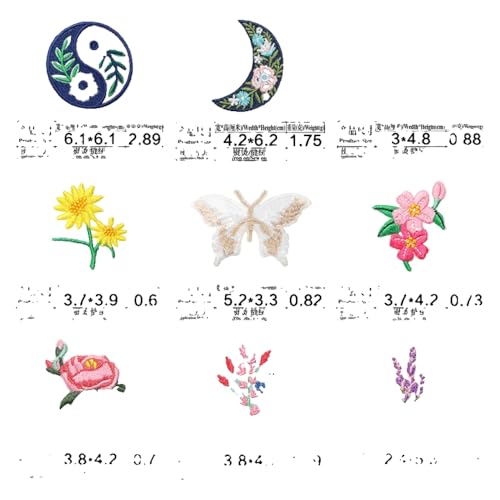 Blumen & Schmetterling Stickerei Aufnäher, Bügelbild & Nähbild, Patch für Kleidung Blumen & Schmetterling Stickerei Aufnäher, Bügelbild & Nähbild, Patch für Kleidung von KREATIONS