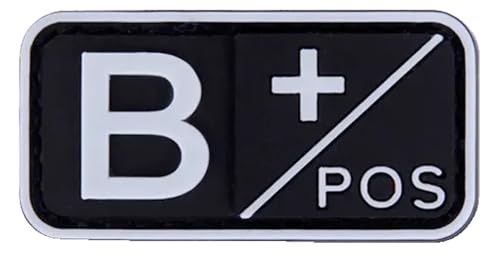 Blutgruppe Patch A B AB O Positiv Negativ 5x2.5cm Klett von KREATIONS