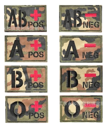 Blutgruppen Aufnäher mit Klett – ABO+ Rotkreuz Abzeichen für Outdoor-Taschen von KREATIONS