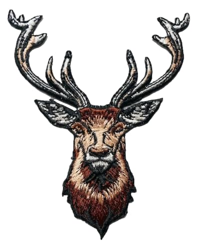 Brauner Elch Hirsch Gestickte Flicken Abzeichen Applikationen von KREATIONS