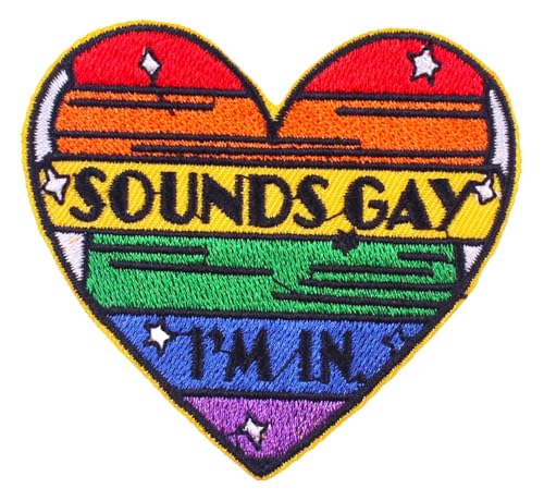 Bunte Regenbogen-Stoffaufkleber mit Herz-Applikation, zum Aufbügeln Bunte Regenbogen-Stoffaufkleber mit Herz-Applikation, zum Aufbügeln von KREATIONS