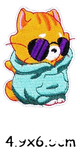 Cartoon Katze Flicken zum Aufbügeln, Gestickte Applikationen für Kleidung Cartoon Katze Flicken zum Aufbügeln, Gestickte Applikationen für Kleidung von KREATIONS