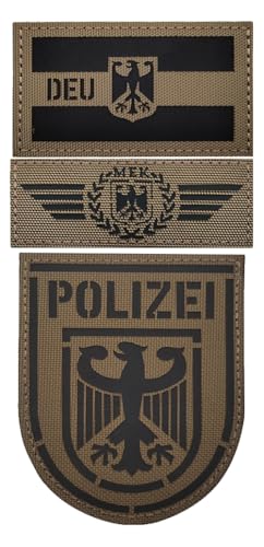 Deutschland Polizei Adler Stoffaufnäher Lasergeschnitten IR Reflektierend von KREATIONS