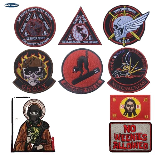 Embroidered Ghost Squadron Patch, Roter Aufnäher mit Klettverschluss Embroidered Ghost Squadron Patch, Roter Aufnäher mit Klettverschluss von KREATIONS