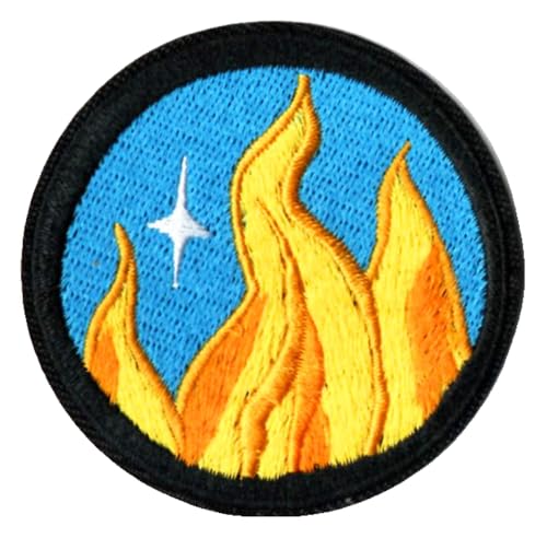 Flaschen-Aufnäher mit Flammen-Stickerei, 2er-Set von KREATIONS