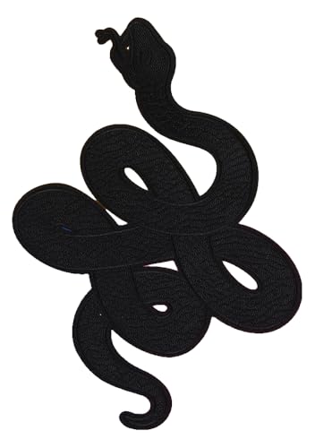 Großer Schwarzer Mamba Schlangen Aufnäher mit Stickerei, DIY Kleidung Wappen Dekoration von KREATIONS