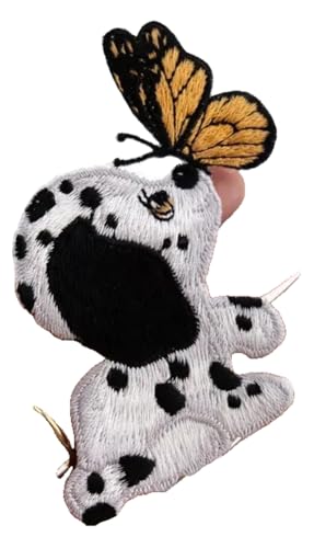 Hund Kuss Schmetterling Flicken DIY Aufbügler Applikation von KREATIONS
