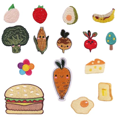 Karottenbrot-Mais-Burger-Frucht-Stickerei-Patch für Kleidung Karottenbrot-Mais-Burger-Frucht-Stickerei-Patch für Kleidung von KREATIONS