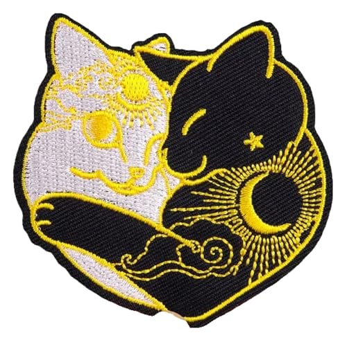 Katze Aufnäher zum Aufbügeln | 10x Cartoon Applikation für Kleidung von KREATIONS