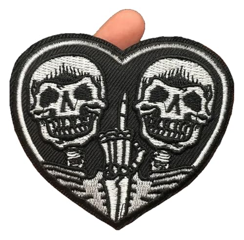 Schädel Aufnäher 2er Set Punk Biker Abzeichen Applikation DIY Deko Schädel Aufnäher 2er Set Punk Biker Abzeichen Applikation DIY Deko von KREATIONS