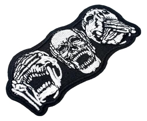 Schädel Patch Abzeichen | 2 Stück | Größe 4 x 9,5 cm | Aufnäher von KREATIONS