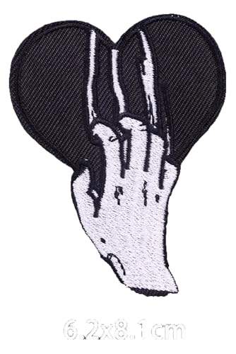 Schwarz Bestickte Totenkopf Applikation, Bügelbilder Für Kleidung, 2 Stück von KREATIONS