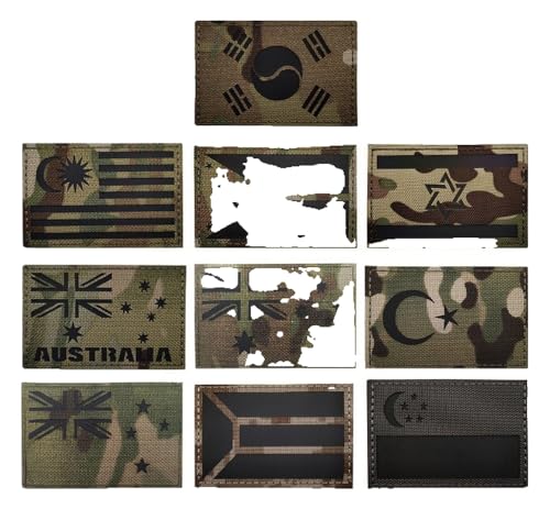 Stoff-Aufnäher mit Klettverschluss: Flaggen Singapur, Südkorea, Türkei, Indien Stoff-Aufnäher mit Klettverschluss: Flaggen Singapur, Südkorea, Türkei, Indien von KREATIONS