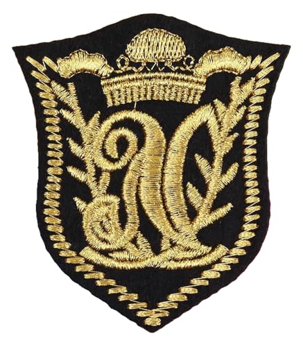 Stoffaufnäher mit Goldfaden, Anker & College-Stil, 2 Stück Stoffaufnäher mit Goldfaden, Anker & College-Stil, 2 Stück von KREATIONS