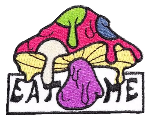 Trippy Eisen Pilz Mandala Applique Aufnäher Bunt zum Aufbügeln von KREATIONS