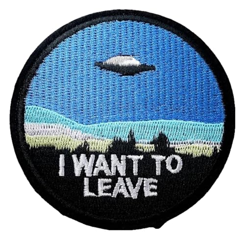 UFO Alien Aufnäher | 7x7 cm | Zum Aufbügeln & Aufnähen | Stoff Applikation von KREATIONS
