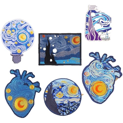 Vincent Van Gogh Sternennacht Stickerei Aufnäher für Jacken Vincent Van Gogh Sternennacht Stickerei Aufnäher für Jacken von KREATIONS