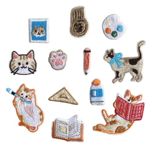 ZhiNuo Stoffflicken, gestickte Katze, selbstklebend, DIY, 5 Stück von KREATIONS