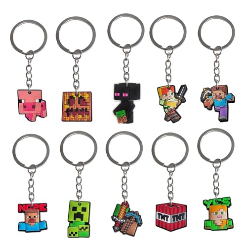 KRENIE 10er-Pack Schlüsselanhänger-Set für Kinder: niedliche PVC-Schlüsselanhänger, Partytütenfüller – ideal für Party, Geburtstag, Rucksack, Schlüsselanhänger, Klassenbelohnungen für Jungen und KRENIE 10er-Pack Schlüsselanhänger-Set für Kinder: niedliche PVC-Schlüsselanhänger, Partytütenfüller – ideal für Party, Geburtstag, Rucksack, Schlüsselanhänger, Klassenbelohnungen für Jungen und von KRENIE